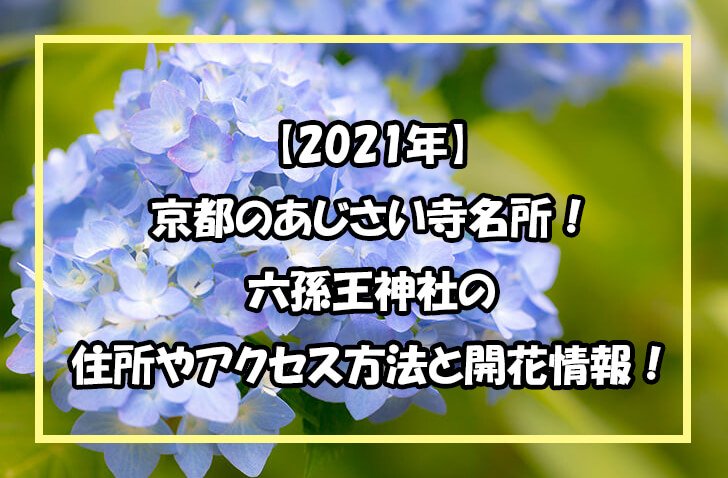 【2021年】 京都のあじさい寺名所！ 六孫王神社の 住所やアクセス方法と開花情報！